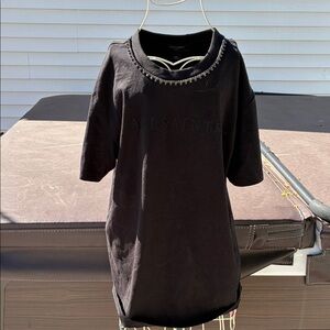 All Saints Charcoal Tee with Embroidered Logo size small